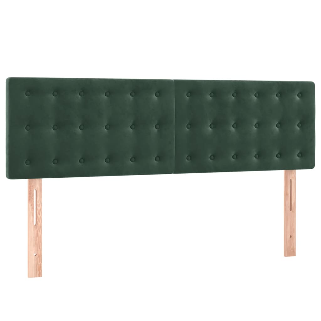 Têtes de lit 2 pcs Vert foncé 72x5x78/88 cm Velours