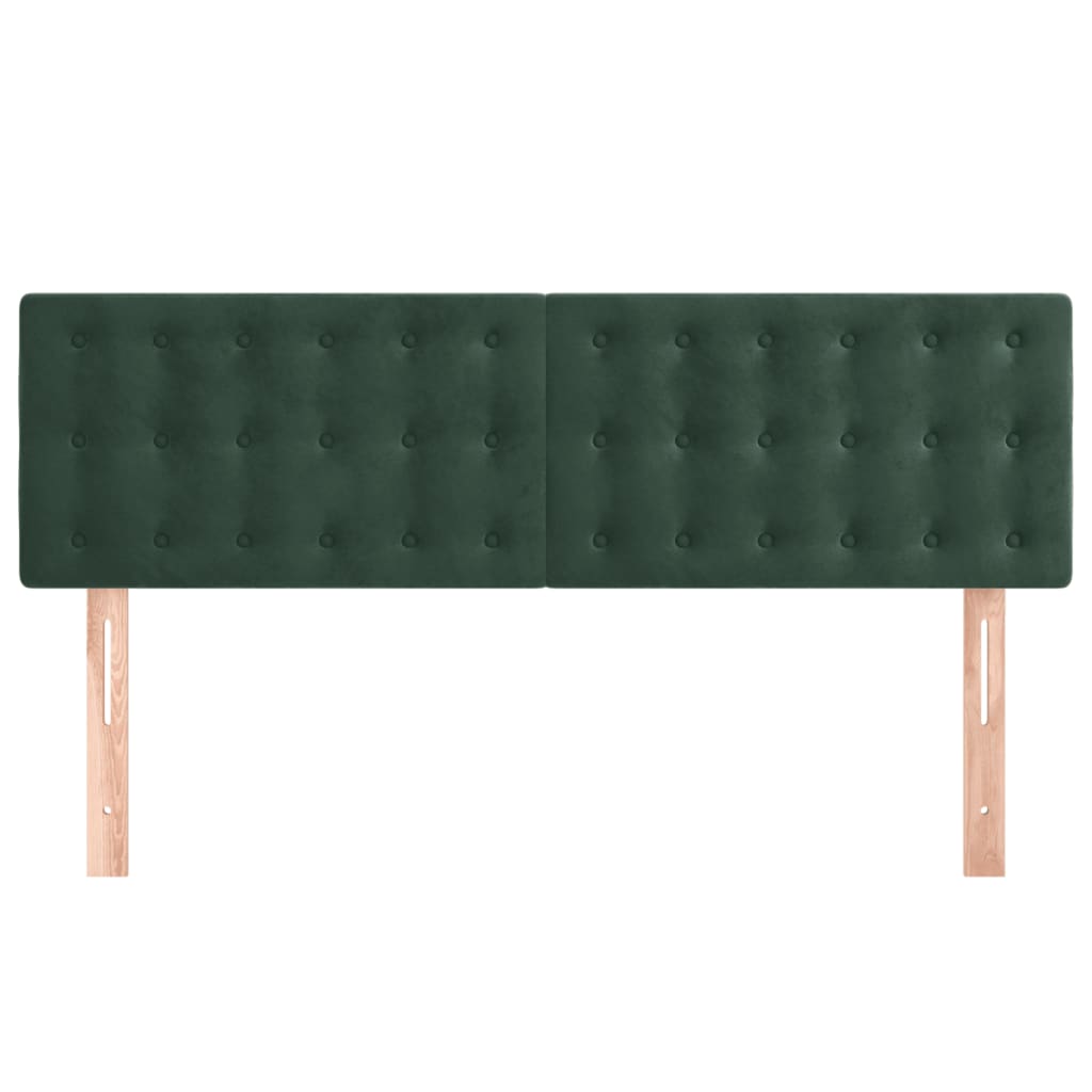 Têtes de lit 2 pcs Vert foncé 72x5x78/88 cm Velours