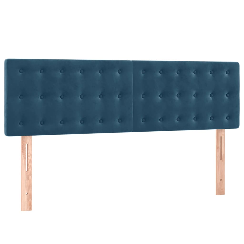 Têtes de lit 2 pcs Bleu foncé 72x5x78/88 cm Velours