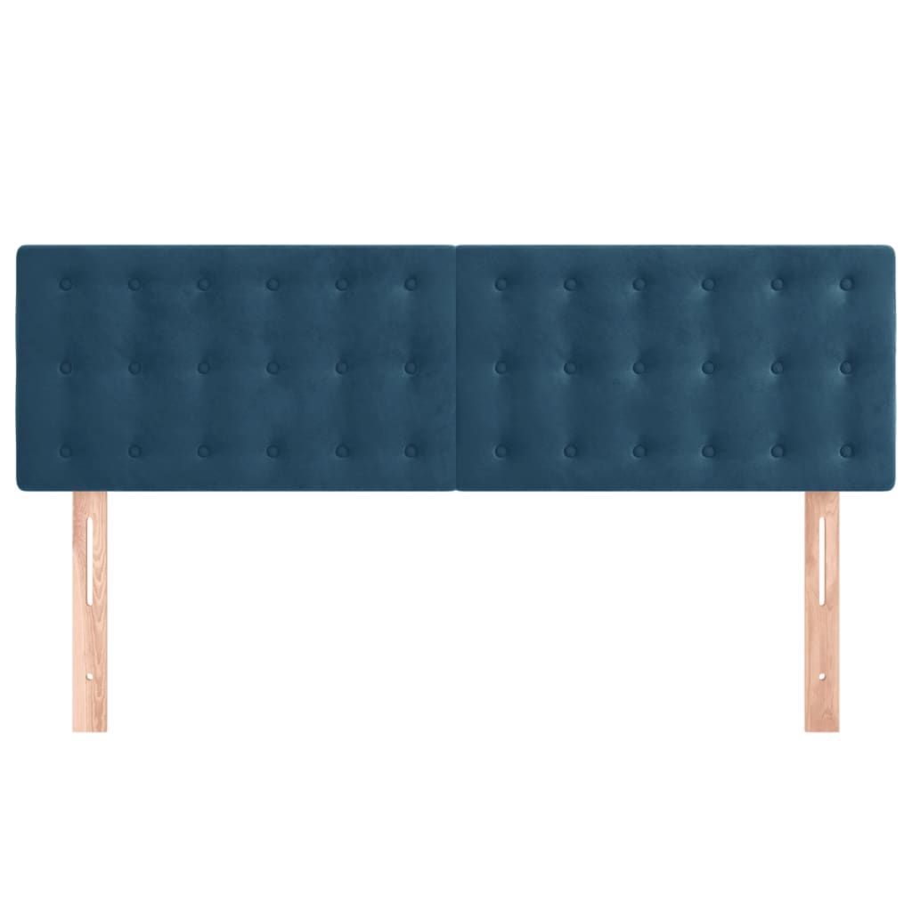 Têtes de lit 2 pcs Bleu foncé 72x5x78/88 cm Velours