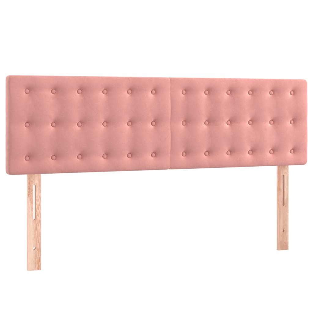 Têtes de lit 2 pcs Rose 72x5x78/88 cm Velours