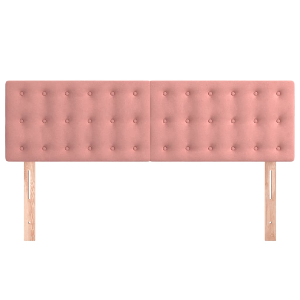 Têtes de lit 2 pcs Rose 72x5x78/88 cm Velours