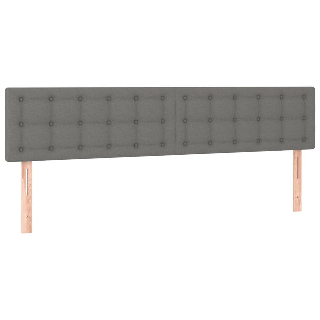 Têtes de lit 2 pcs Gris foncé 80x5x78/88 cm Tissu