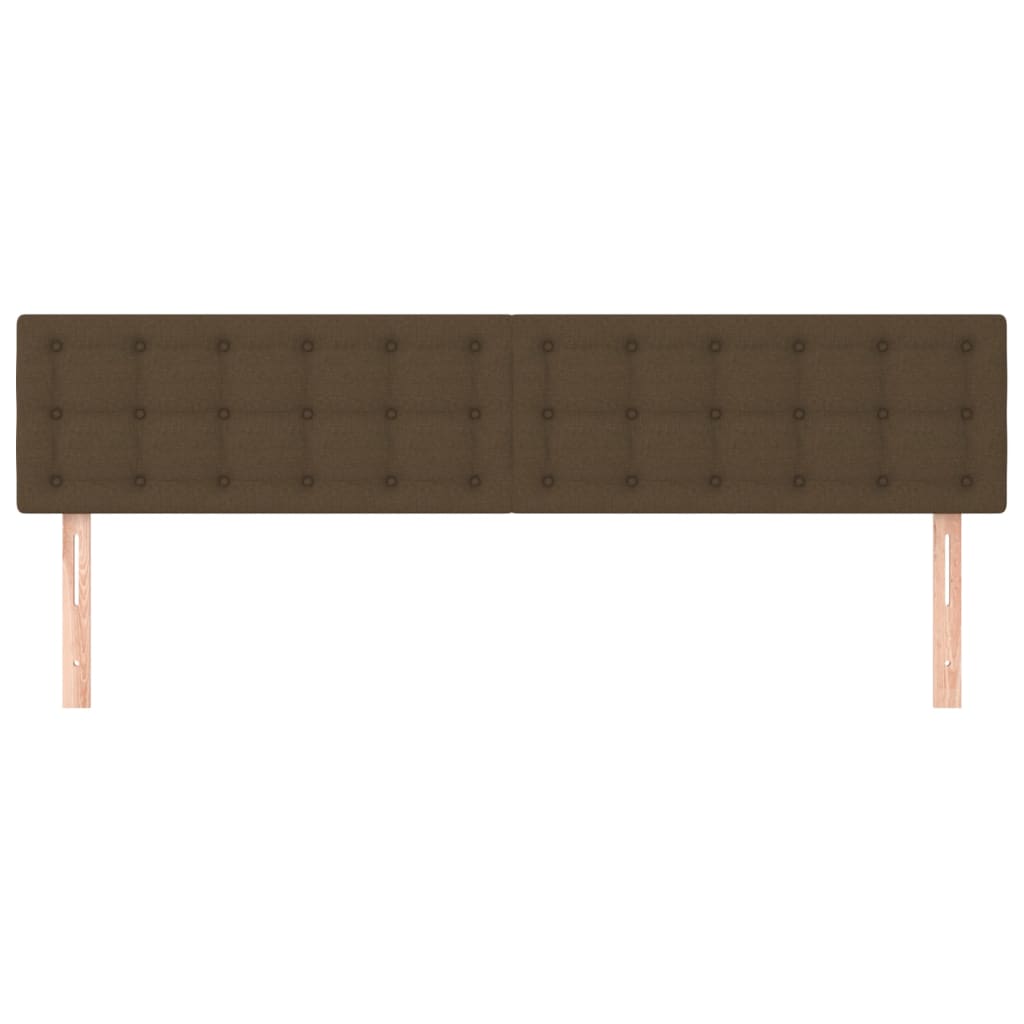 Têtes de lit 2 pcs Marron Foncé 80x5x78/88 cm Tissu