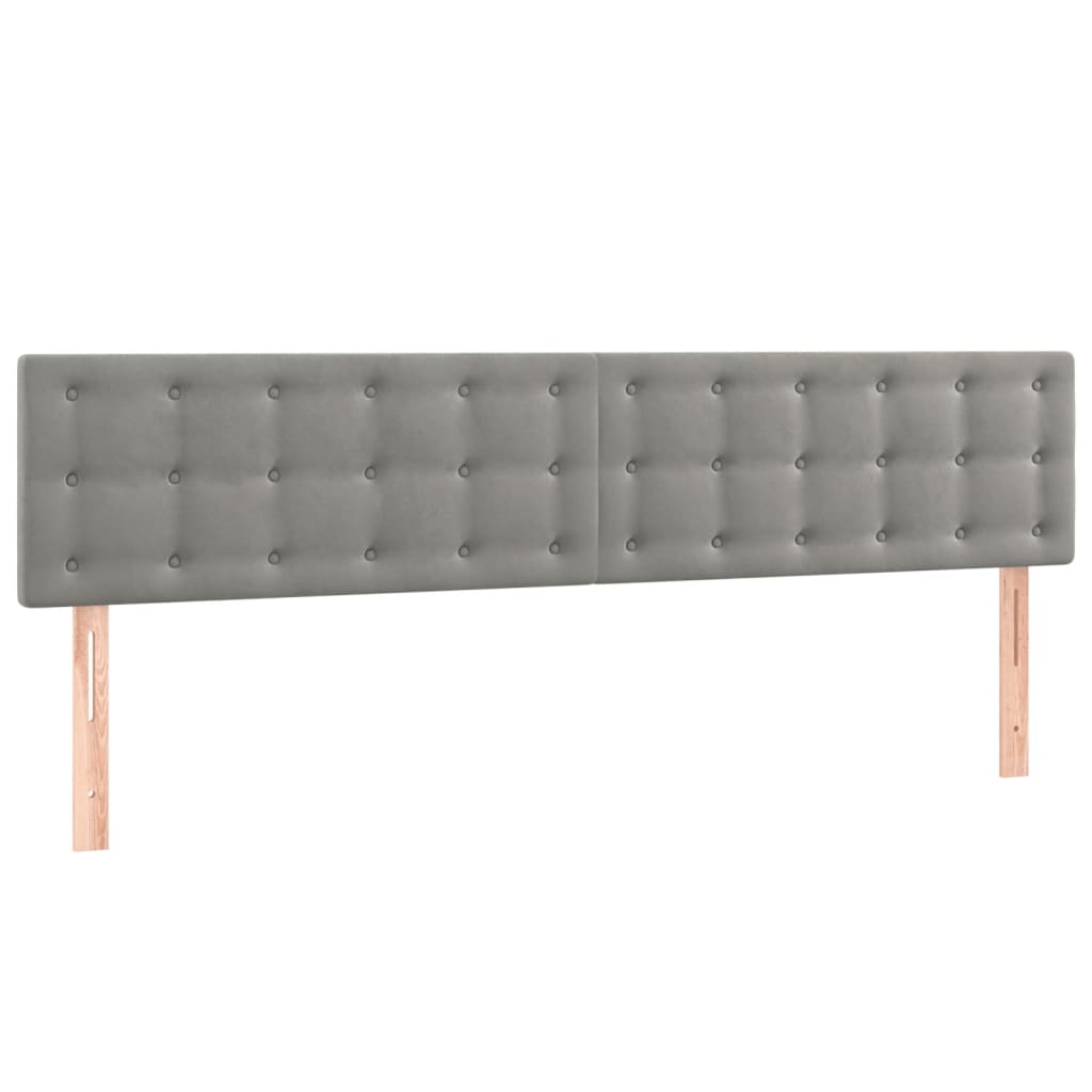 Têtes de lit 2 pcs Gris clair 80x5x78/88 cm Velours