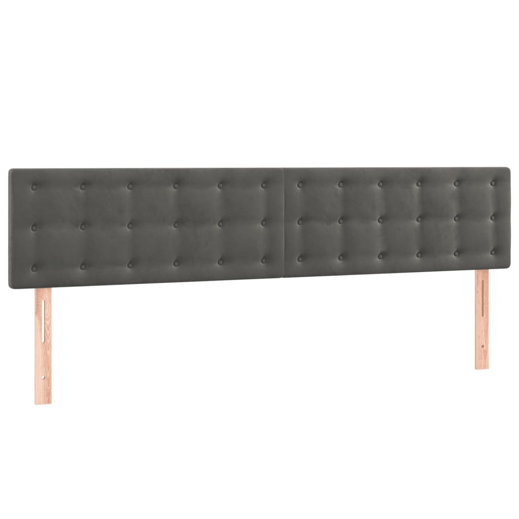 Têtes de lit 2 pcs Gris foncé 80x5x78/88 cm Velours