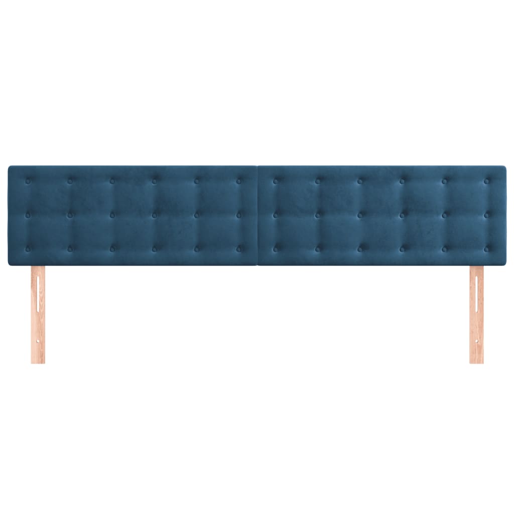 Têtes de lit 2 pcs Bleu foncé 80x5x78/88 cm Velours