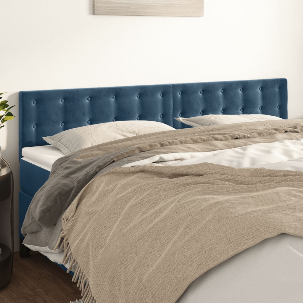 Têtes de lit 2 pcs Bleu foncé 80x5x78/88 cm Velours