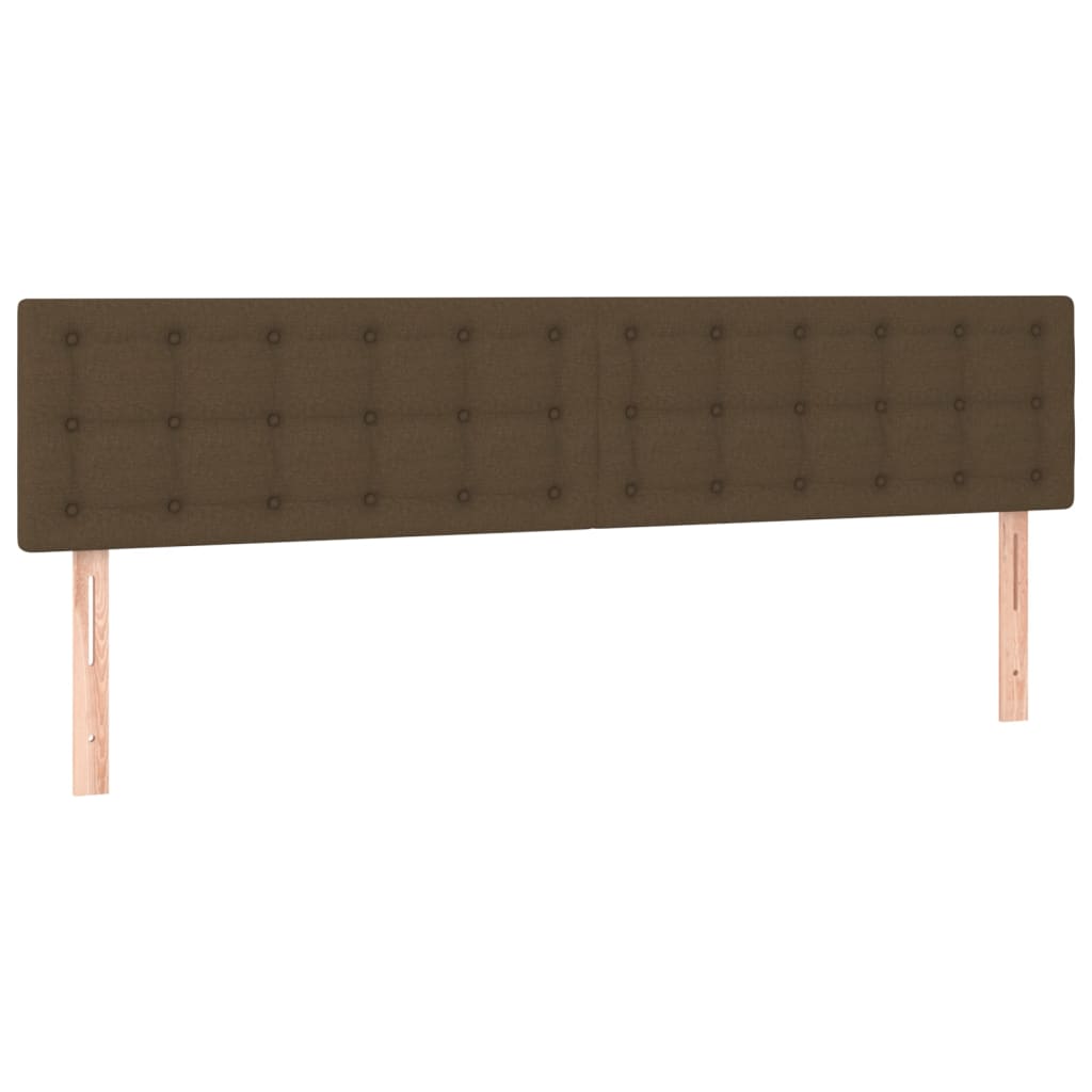 Têtes de lit 2 pcs Marron Foncé 90x5x78/88 cm Tissu