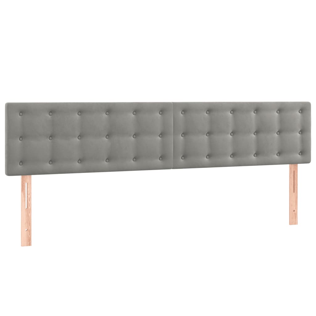 Têtes de lit 2 pcs Gris clair 90x5x78/88 cm Velours