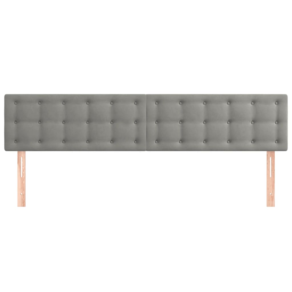 Têtes de lit 2 pcs Gris clair 90x5x78/88 cm Velours