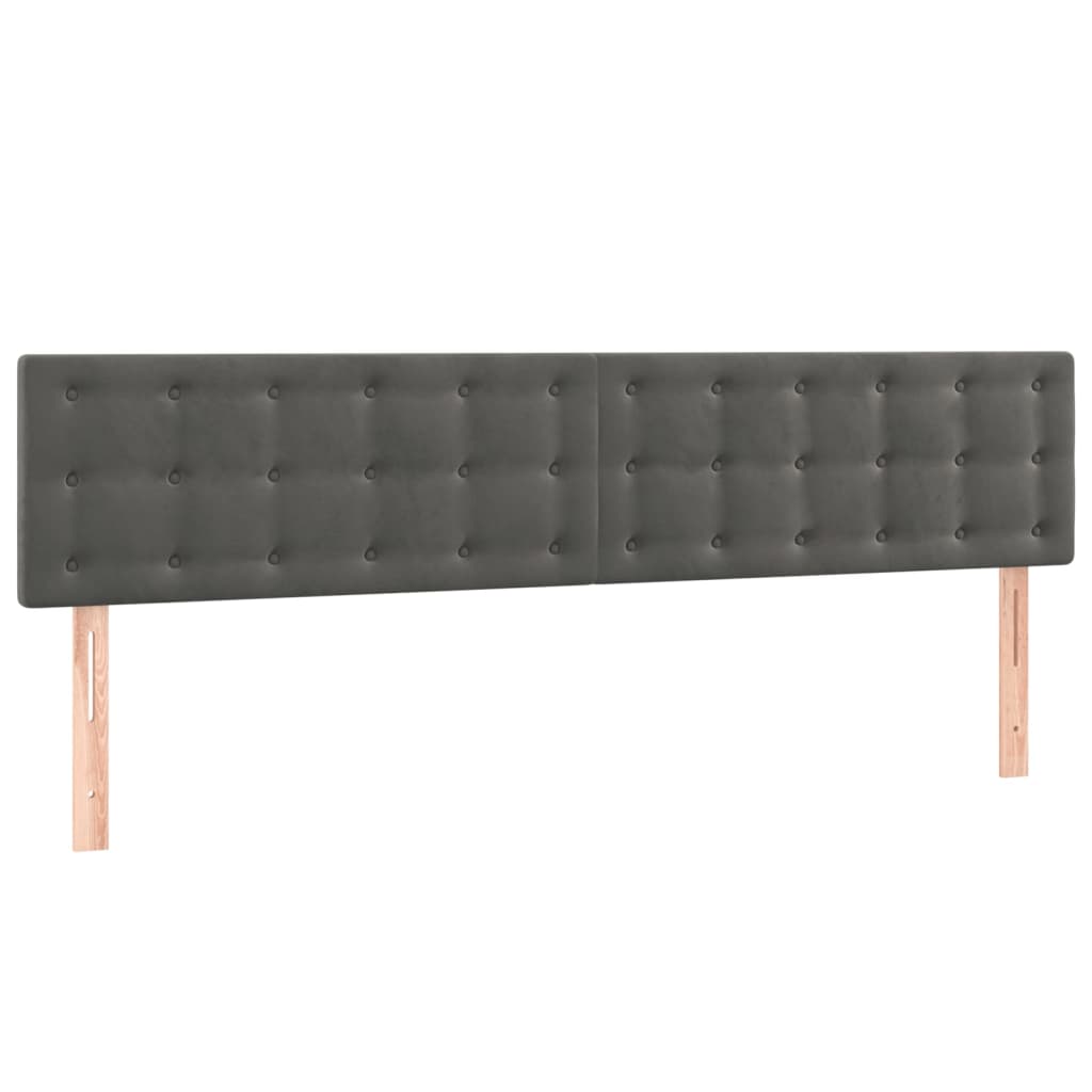 Têtes de lit 2 pcs Gris foncé 90x5x78/88 cm Velours