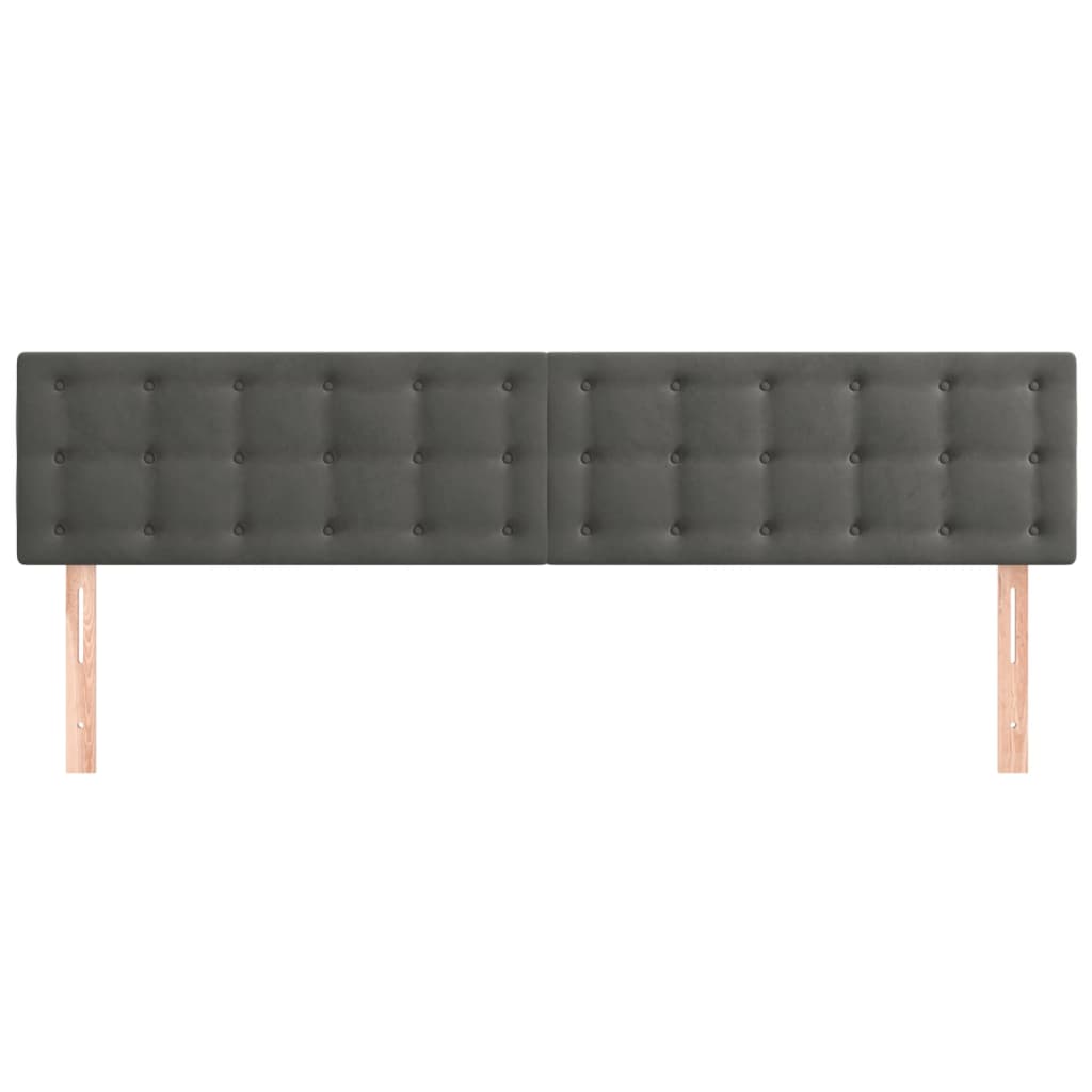 Têtes de lit 2 pcs Gris foncé 90x5x78/88 cm Velours