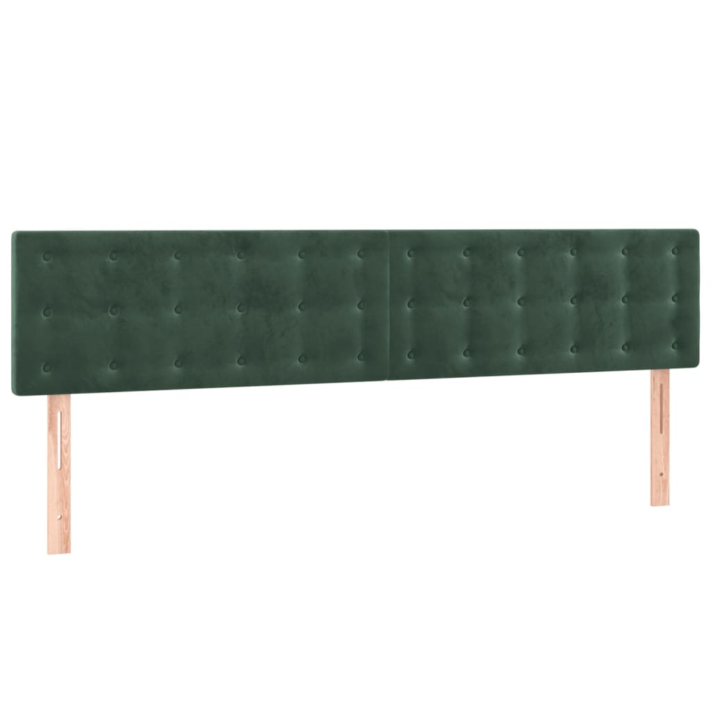 Têtes de lit 2 pcs Vert foncé 90x5x78/88 cm Velours