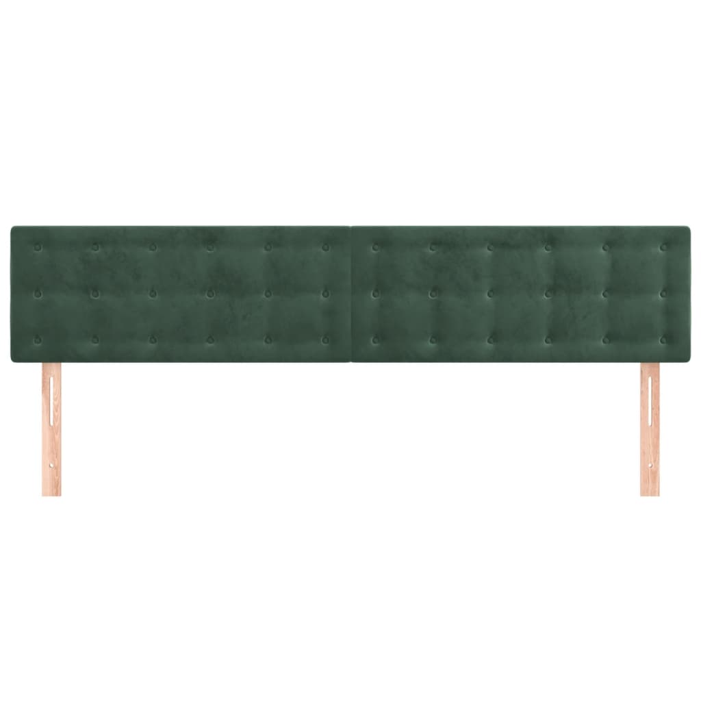 Têtes de lit 2 pcs Vert foncé 90x5x78/88 cm Velours