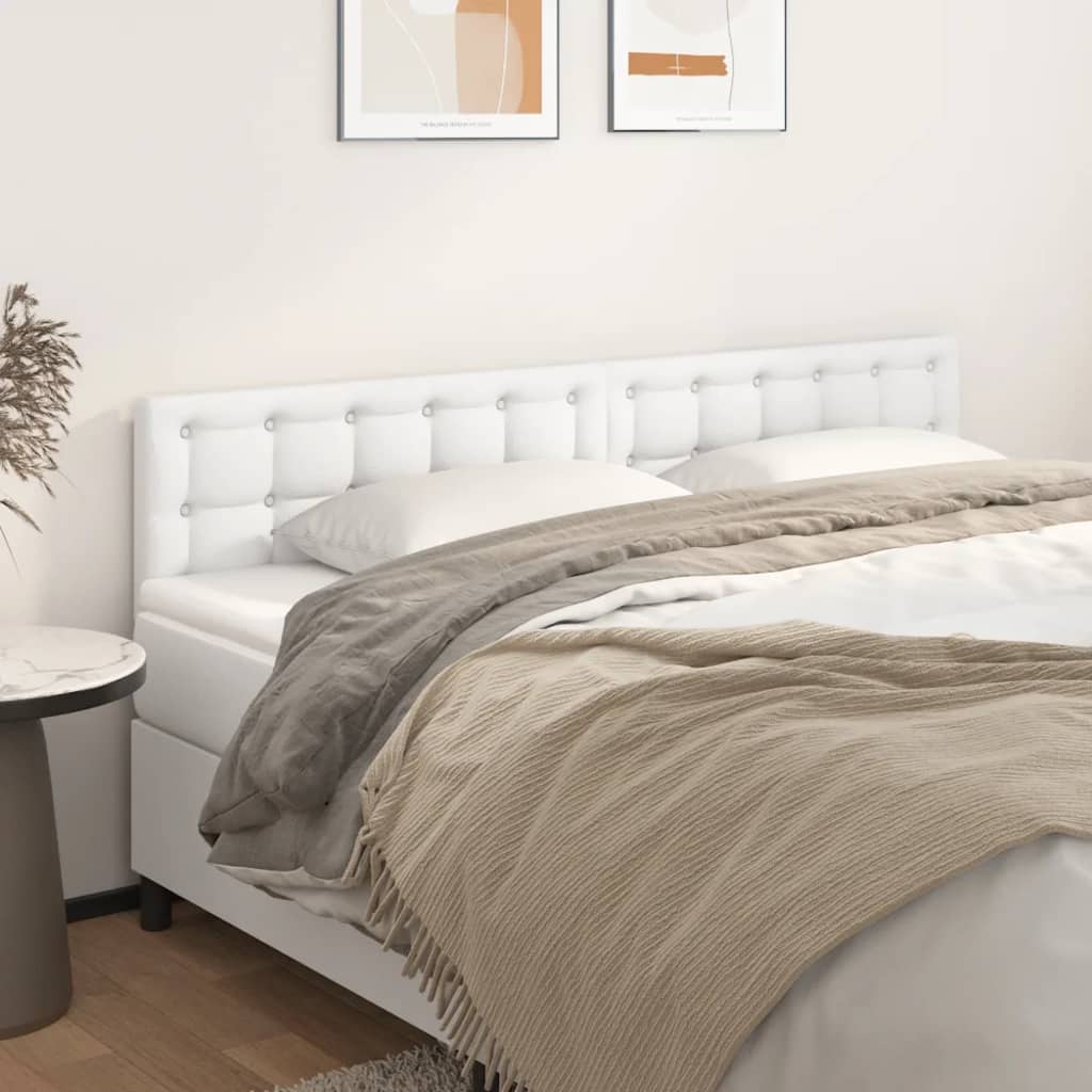 Têtes de lit 2 pcs Blanc 100x5x78/88 cm Similicuir