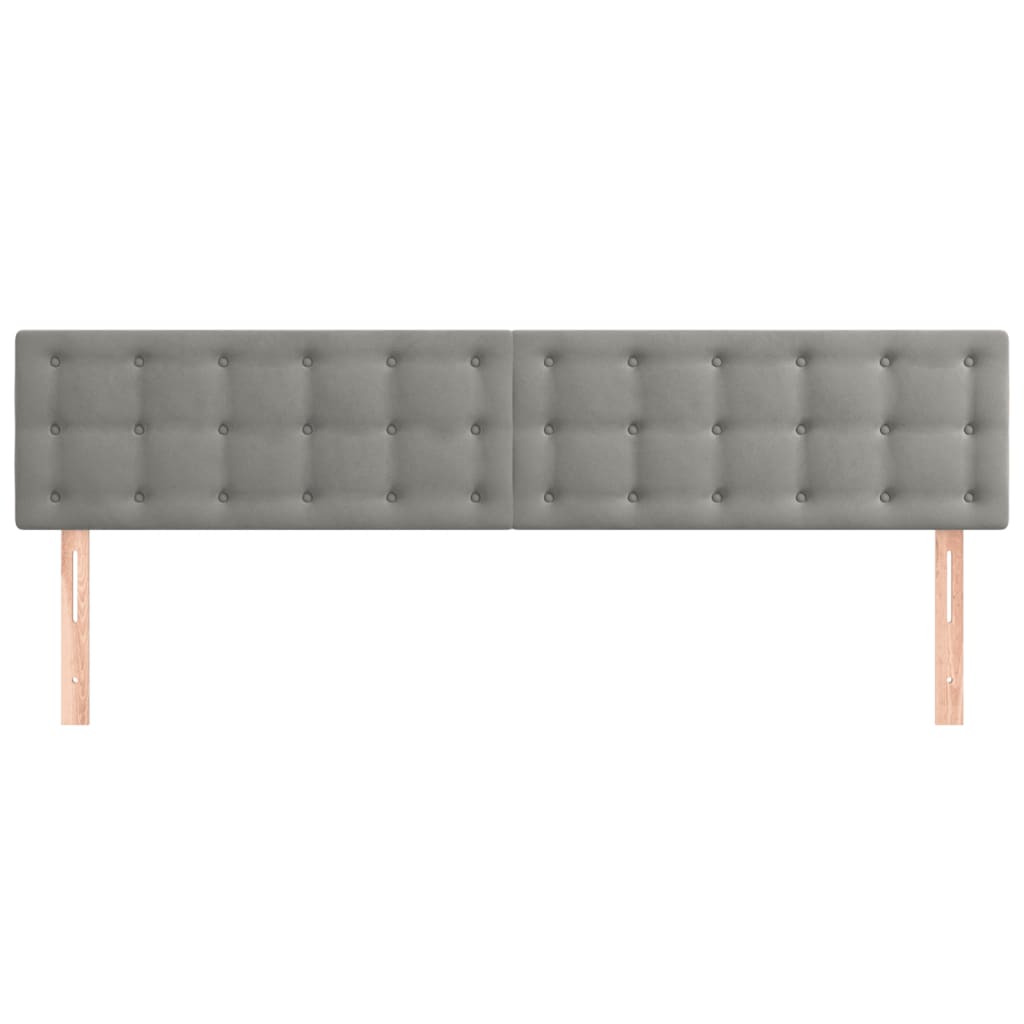 Têtes de lit 2 pcs Gris clair 100x5x78/88 cm Velours