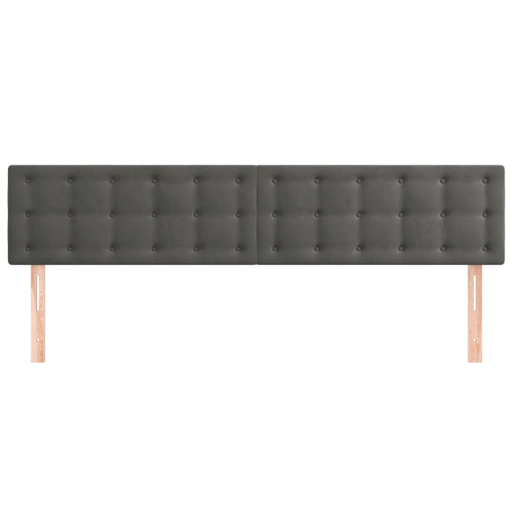 Têtes de lit 2 pcs Gris foncé 100x5x78/88 cm Velours