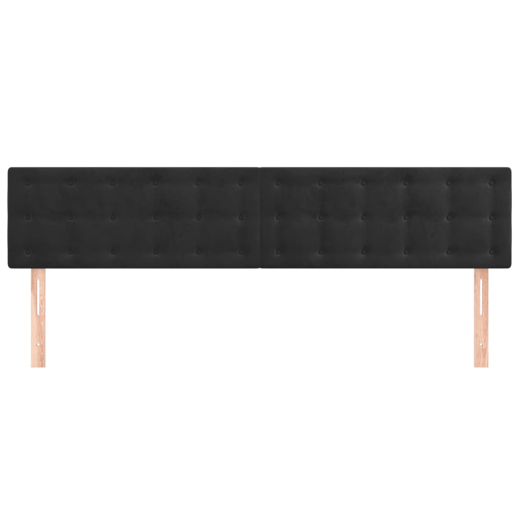 Têtes de lit 2 pcs Noir 100x5x78/88 cm Velours