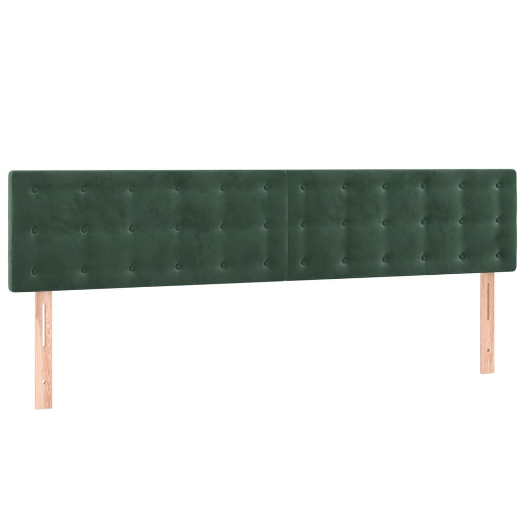 Têtes de lit 2 pcs Vert foncé 100x5x78/88 cm Velours