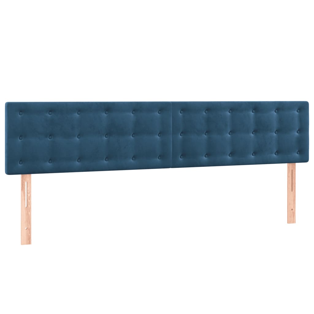 Têtes de lit 2 pcs Bleu foncé 100x5x78/88 cm Velours