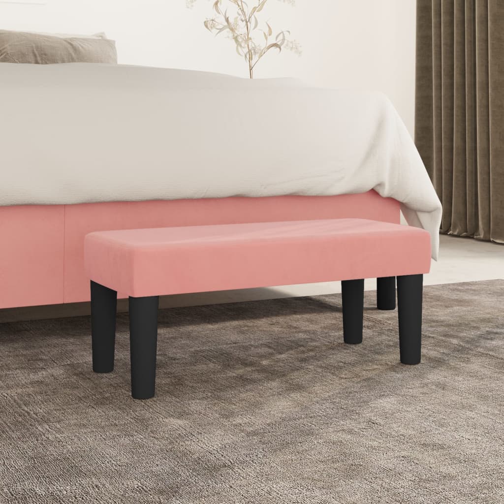 Banc Rose 70x30x30 cm Velours