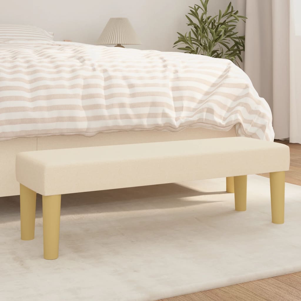 Banc Crème 100x30x30 cm Tissu