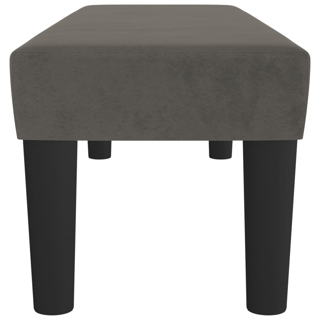 Banc Gris foncé 100x30x30 cm Velours