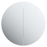 Armoire de salle de bain miroir rond et LED Blanc 40x40x17,5 cm