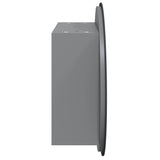 Armoire de salle de bain miroir rond et LED Gris 40x40x17,5 cm