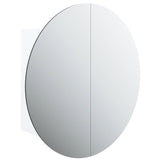 Armoire de salle de bain miroir rond et LED Blanc 47x47x17,5 cm