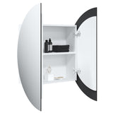 Armoire de salle de bain miroir rond et LED Blanc 54x54x17,5 cm