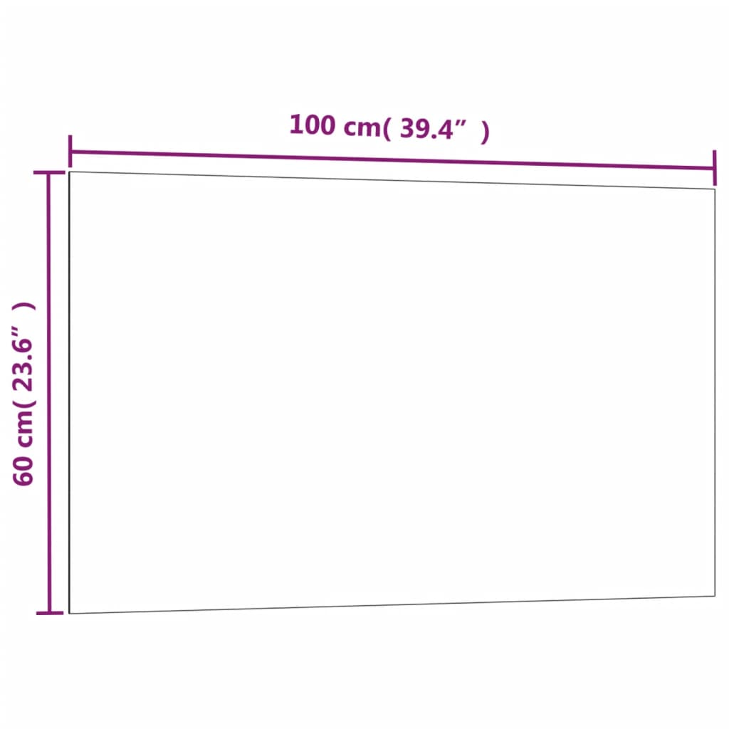 Tableau noir magnétique mural Blanc 100x60 cm Verre trempé