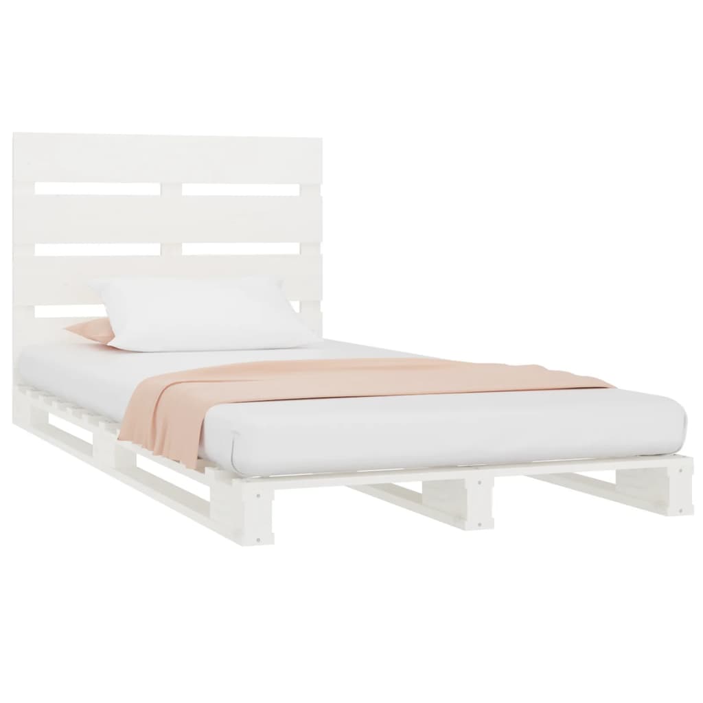 Cadre de lit sans matelas blanc 100x200 cm bois de pin massif