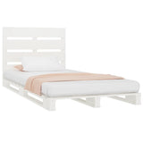 Cadre de lit sans matelas blanc 100x200 cm bois de pin massif