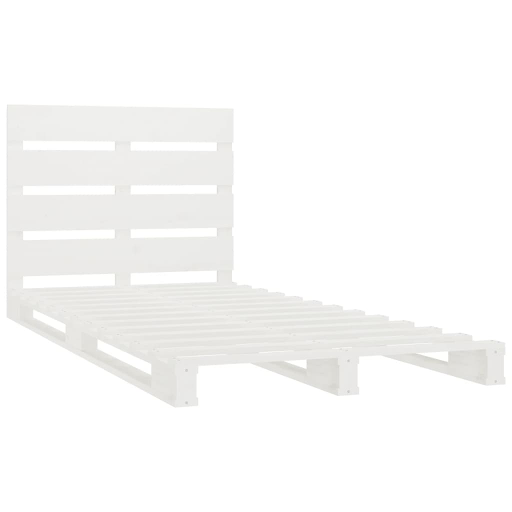 Cadre de lit sans matelas blanc 100x200 cm bois de pin massif