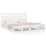 Cadre de lit sans matelas blanc 120x200 cm bois de pin massif