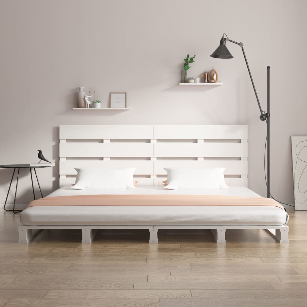 Cadre de lit sans matelas blanc 120x200 cm bois de pin massif