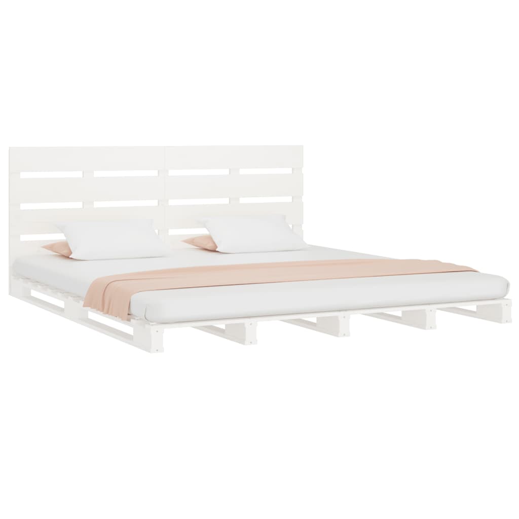 Cadre de lit sans matelas blanc 120x200 cm bois de pin massif