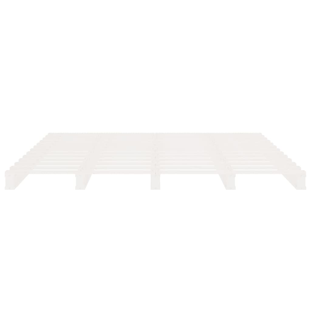 Cadre de lit sans matelas blanc 120x200 cm bois de pin massif