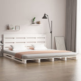 Cadre de lit sans matelas blanc 120x200 cm bois de pin massif