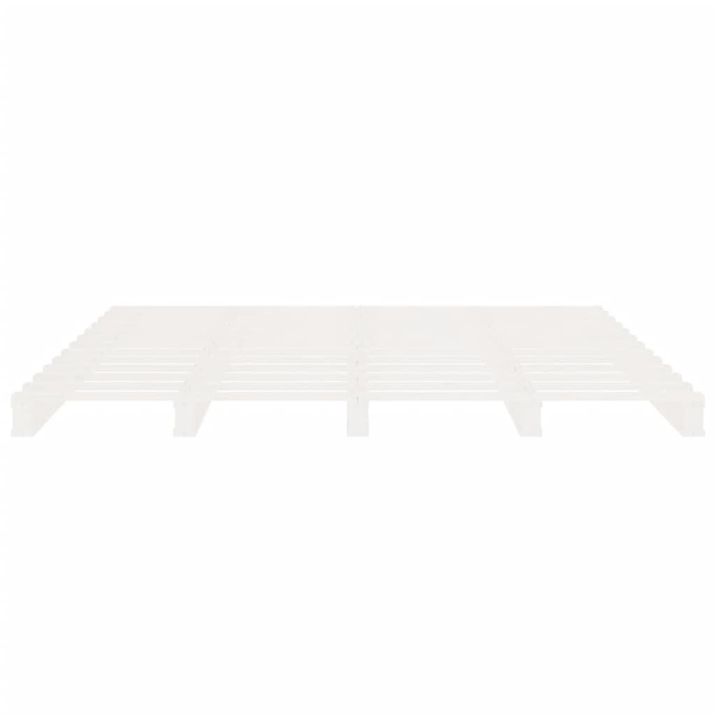 Cadre de lit sans matelas blanc 150x200 cm bois de pin massif