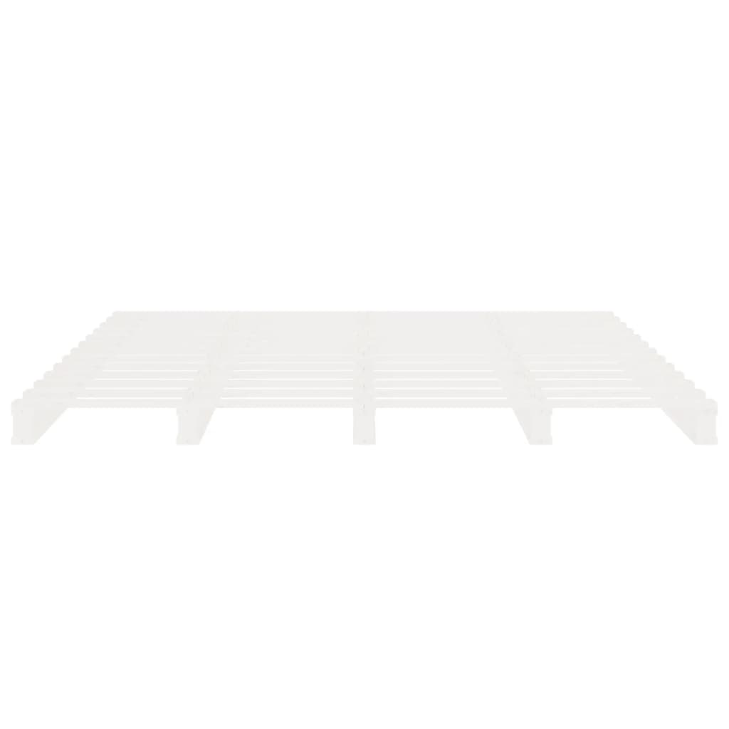 Cadre de lit sans matelas blanc 160x200 cm bois de pin massif