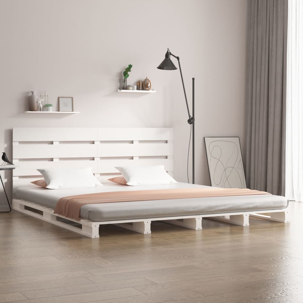 Cadre de lit sans matelas blanc 160x200 cm bois de pin massif