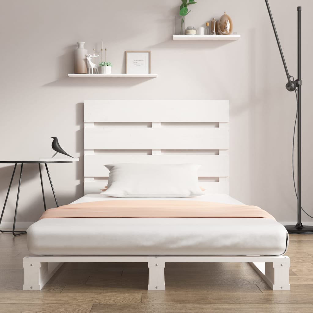 Cadre de lit sans matelas blanc 75x190 cm bois de pin massif