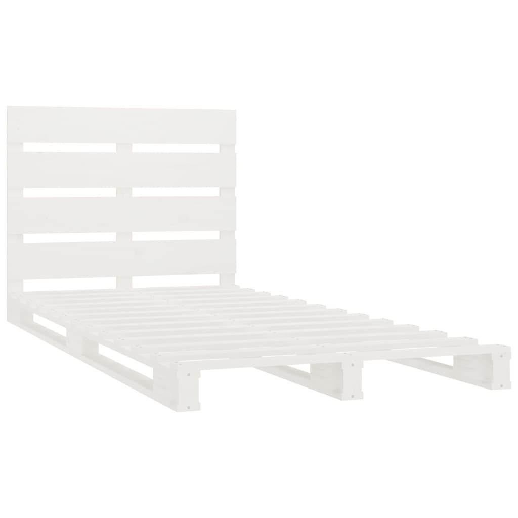 Cadre de lit sans matelas blanc 75x190 cm bois de pin massif