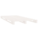 Cadre de lit sans matelas blanc 75x190 cm bois de pin massif