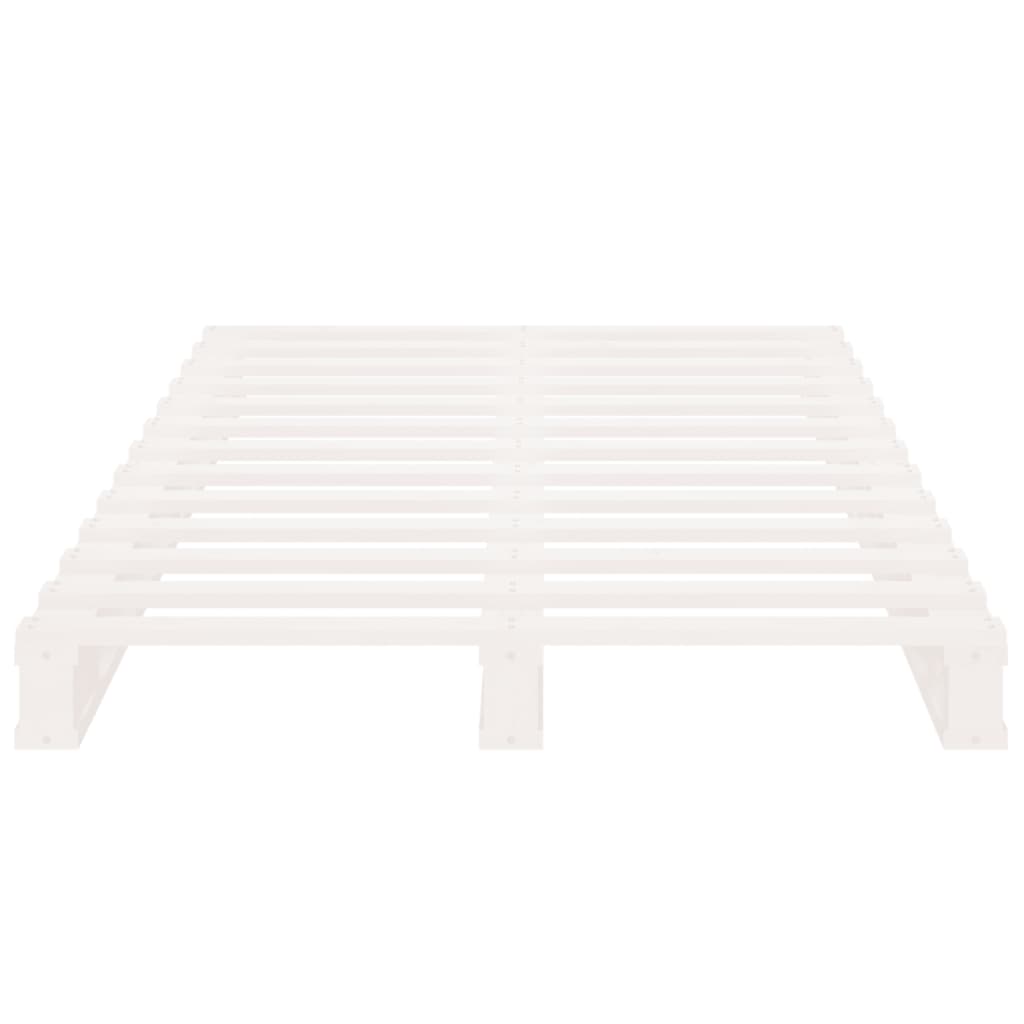 Cadre de lit sans matelas blanc 75x190 cm bois de pin massif