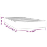 Matelas de lit à ressorts ensachés Gris clair 80x200x20cm Tissu