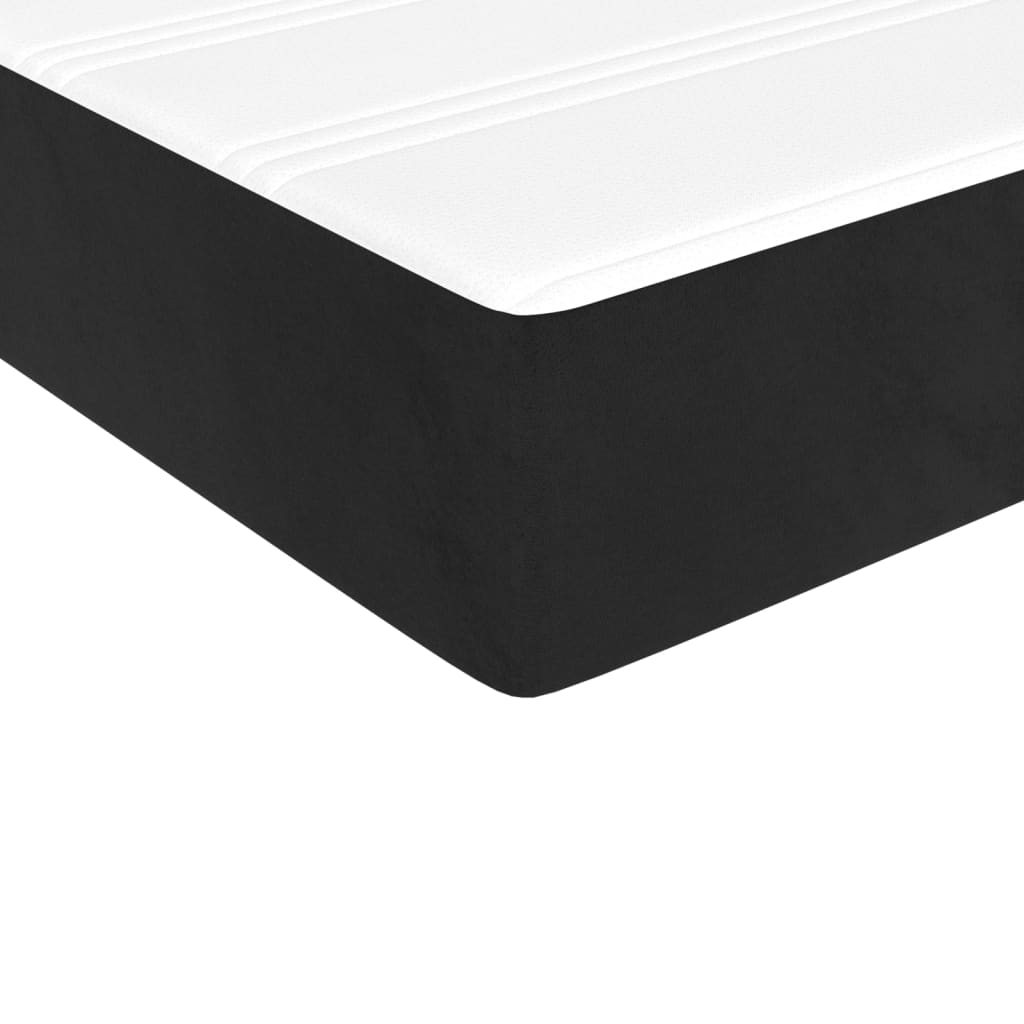 Matelas de lit à ressorts ensachés Noir 80x200x20 cm Velours